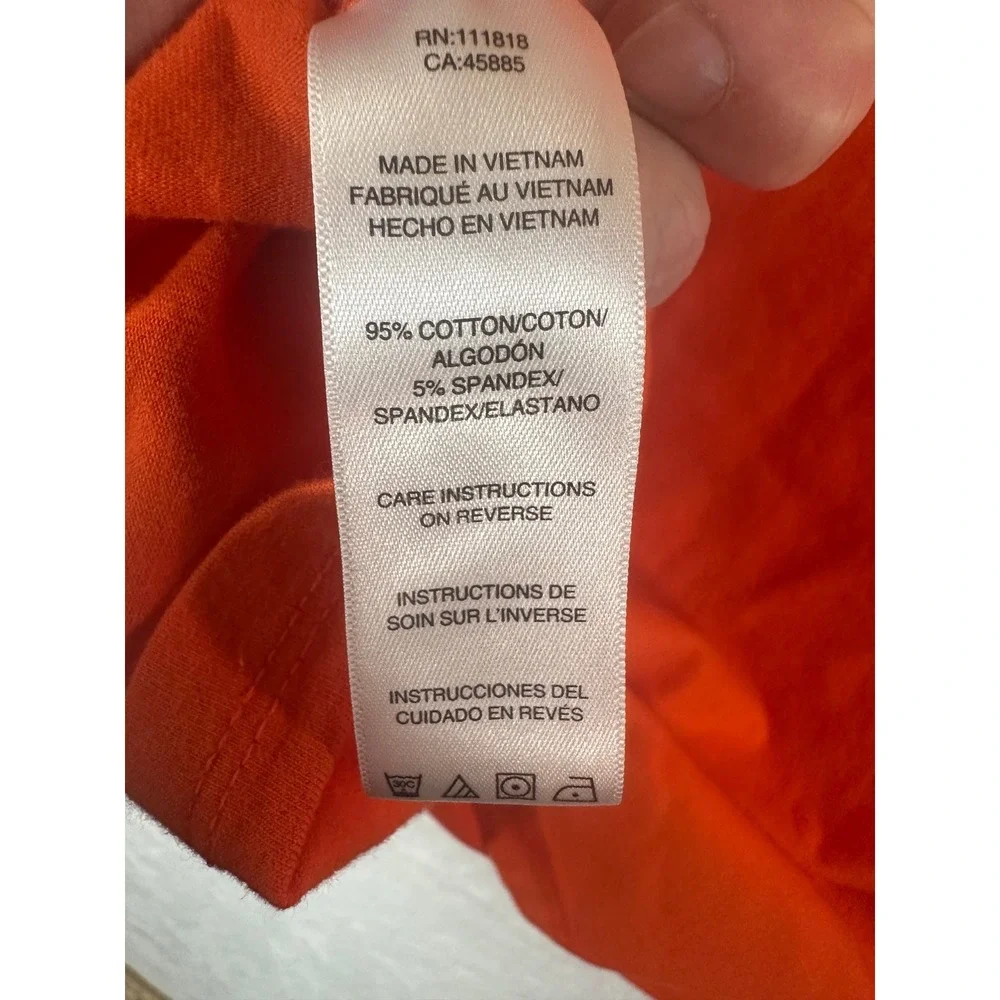 Michael Kors Orange Shoulder Zip Ruched Side T-Shirt XL